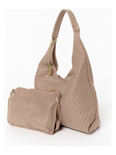 Anna Morellini Skórzany shopper bag "Nicolina" w kolorze szarobrązowym - 41 x 42 x 11 cm rozmiar: onesize. Brązowe shopper bag damskie Anna Morellini, bez wzorów, z materiału, na ramię, bez dodatków. Za 479.95 zł.