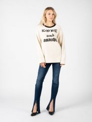 Pinko Sweter "Barbaresco" | 1G166N Y7H5 | Kobieta | Biały. Białe swetry klasyczne damskie Pinko, s, z elastanu, bez kołnierzyka. W wyprzedaży za 419.00 zł.