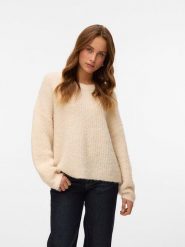 Vero Moda Sweter w kolorze beżowym rozmiar: L. Brązowe swetry klasyczne damskie Vero Moda, l, z wełny, bez kołnierzyka. Za 117.73 zł.