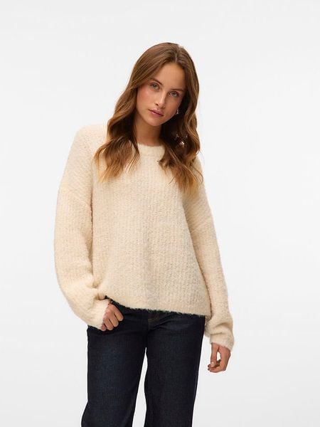 Vero Moda Sweter w kolorze beżowym rozmiar: XL. Brązowe swetry klasyczne damskie Vero Moda, xl, z wełny, bez kołnierzyka. Za 109.00 zł.
