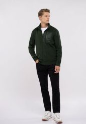 Bawełniana bluza B-HUNT. Zielone bluzy bez kaptura męskie Volcano, l, z bawełny. Za 179.99 zł.