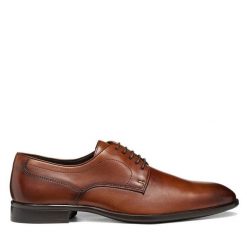 Półbuty Geox. Brązowe buty wizytowe męskie Geox, bez zapięcia. Za 549.99 zł.