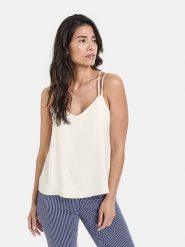 Gerry Weber Top w kolorze kremowym rozmiar: 46. Brązowe topy damskie Gerry Weber, bez wzorów, bez kołnierzyka. Za 96.60 zł.