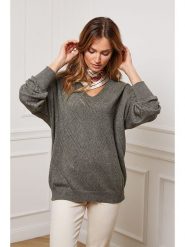 Joséfine Sweter "Chola" w kolorze khaki rozmiar: XL. Brązowe swetry klasyczne damskie Joséfine, xl, z kaszmiru, bez kołnierzyka. Za 180.06 zł.