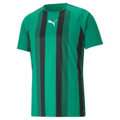 Koszulka Puma Team Liga Striped. Czarne t-shirty sportowe męskie Puma, m, z poliesteru, bez ramiączek, do piłki nożnej. Za 125.00 zł.