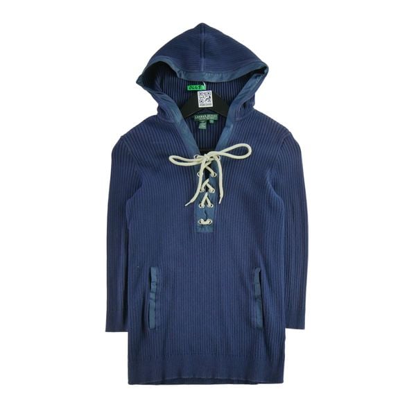 Second life - Damski sweter w kolorze granatowym - Stan bardzo dobry. Niebieskie swetry klasyczne damskie Ralph Lauren, bez kołnierzyka. Za 114.17 zł.