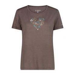 Kobiece koszulki w kwiaty CMP Bamboo. Brązowe bluzki sportowe damskie CMP, s, z lyocellu, bez kołnierzyka, bez ramiączek. Za 182.50 zł.
