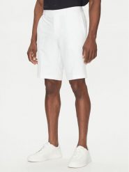 BOSS Szorty materiałowe S_Commuter_10.5 inch 50540337 Biały Slim Fit. Białe szorty męskie Boss, z materiału, bez kołnierzyka. Za 319.99 zł.