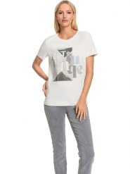 Heine Koszulka w kolorze kremowym rozmiar: 38. Brązowe bluzki damskie Heine, bez wzorów, bez kołnierzyka. Za 34.99 zł.