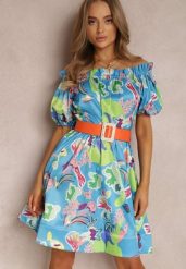 Niebieska Sukienka Satynowa Aikythia. Niebieskie sukienki damskie Renee, m, bez wzorów, z satyny, bez kołnierzyka, bez ramiączek, mini. Za 219.99 zł.
