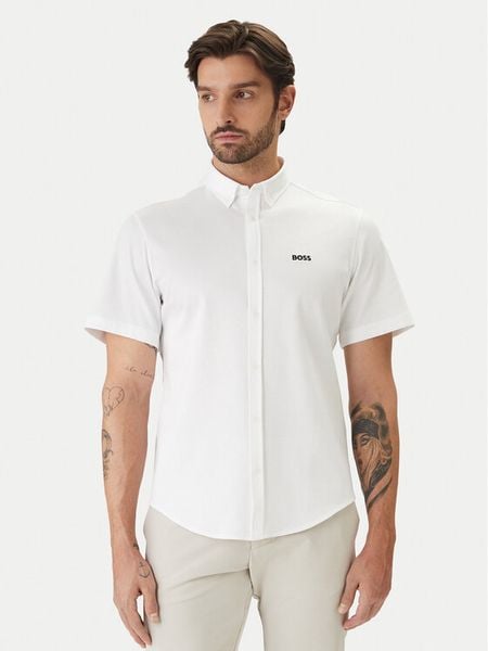 BOSS Koszula ST Motion 50555951 Biały Regular Fit. Białe koszule męskie Boss, m, bez wzorów, z bawełny, bez kołnierzyka, bez ramiączek. Za 549.99 zł.