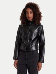 Guess Kurtka z imitacji skóry W6YL32 W3173 Czarny Regular Fit. Czarne kurtki damskie Guess, m, z aplikacjami, ze skóry, bez kaptura. Za 694.99 zł.