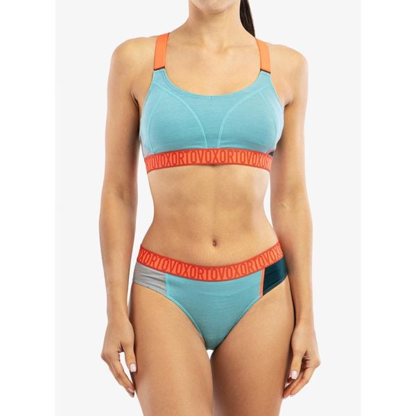 Stanik sportowy Ortovox 150 Essential Sports Top. Niebieskie biustonosze sportowe damskie ORTOVOX, xs, bez wzorów, bez ramiączek. Za 223.99 zł.