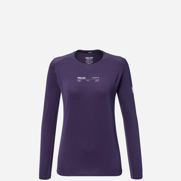 Koszulka damska z długim rękawem Millet Intense Ts Ls W Active Fit. Fioletowe topy sportowe damskie Millet, xl, bez wzorów, z materiału, bez ramiączek. Za 329.00 zł.
