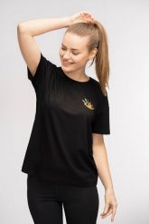 T-shirt do jogi Moonholi Awaken z krótkim rękawem. Czarne t-shirty damskie MOONHOLI, l, bez wzorów, z jeansu, bez kołnierzyka. Za 99.00 zł.