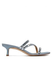 MICHAEL Michael Kors Klapki Celia Kitten Slide 40R4CIMS2S Błękitny. Niebieskie klapki damskie MICHAEL Michael Kors, bez wzorów, z materiału, bez obcasa. Za 819.99 zł.