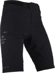 Spodenki rowerowe (+spodenki kolarskie z pampersem w zestawie) LEATT Shorts MTB. Czarne szorty męskie LEATT, bez wzorów, z tkaniny. Za 419.99 zł.