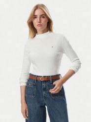 Tommy Hilfiger Bluzka Cody WW0WW47307 Biały Slim Fit. Białe bluzki damskie Tommy Hilfiger, xs, bez wzorów, z bawełny, bez ramiączek. Za 211.99 zł.