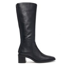 Kozaki Calvin Klein. Czarne kozaki damskie CALVIN KLEIN, bez obcasa, na słupku. Za 949.99 zł.