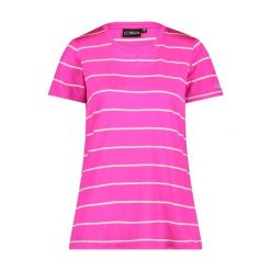 Koszulka w paski z okrągłym dekoltem damska CMP. Fioletowe t-shirty damskie CMP, bez wzorów, bez kołnierzyka. Za 135.45 zł.