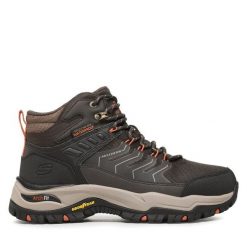 Trapery Skechers. Brązowe buty zimowe męskie Skechers, bez zapięcia. Za 439.99 zł.