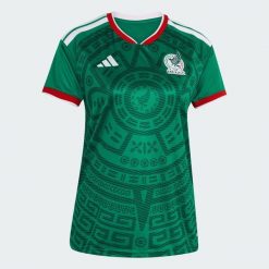 Koszulka domowa Meksyk 26. Zielone bluzki sportowe damskie Adidas, s, z materiału, bez kołnierzyka, bez ramiączek. Za 439.00 zł.