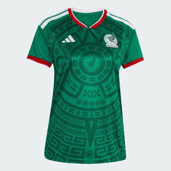 Koszulka domowa Meksyk 26. Zielone bluzki sportowe damskie Adidas, s, z materiału, bez kołnierzyka, bez ramiączek. Za 439.00 zł.