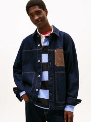 Tommy Jeans kurtka dżinsowa Mężczyźni Bawełna niebieski, XL. Niebieskie kurtki męskie Tommy Jeans, m, bez wzorów, z bawełny, bez kaptura. Za 479.95 zł.