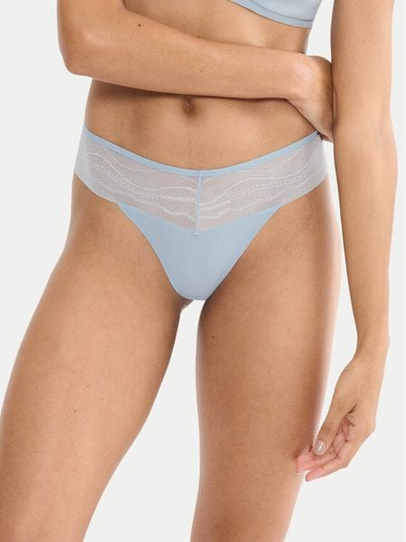 Triumph Stringi Breathe & Lift Smart 10226446 Niebieski. Niebieskie stringi damskie Triumph, m, bez wzorów, z syntetyku. Za 79.99 zł.