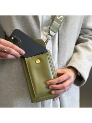 ATELIERS SAINT GERMAIN Skórzana torebka w kolorze khaki na telefon - 15 x 8 x 2 cm rozmiar: onesize. Brązowe torebki klasyczne damskie ATELIERS SAINT GERMAIN, bez wzorów, z materiału, bez dodatków. Za 326.99 zł.