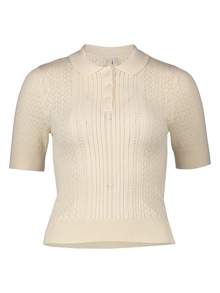 ONLY Sweter w kolorze beżowym rozmiar: L. Brązowe swetry klasyczne damskie Only, l, bez kołnierzyka. Za 79.59 zł.