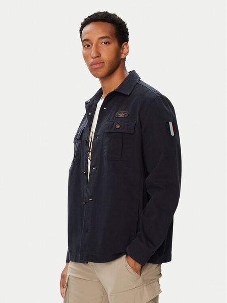 Aeronautica Militare Kurtka koszulowa 262AC0045UCT04233 Granatowy Regular Fit. Niebieskie kurtki męskie AERONAUTICA MILITARE, m, bez wzorów, z bawełny, bez kaptura. Za 894.99 zł.