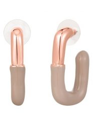 Yokoamii Pozłacane kolczyki-półkreole rozmiar: onesize. Brązowe kolczyki damskie Yokoamii, metalowe. Za 34.99 zł.