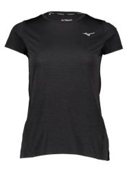 Mizuno Koszulka "Impulse Core" w kolorze czarnym do biegania rozmiar: M. Czarne bluzki sportowe damskie Mizuno, m, bez wzorów, z materiału, bez ramiączek. Za 70.45 zł.