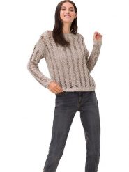 Heine Sweter w kolorze jasnobrązowym rozmiar: 50. Brązowe swetry klasyczne damskie Heine, ze splotem, bez kołnierzyka. Za 78.47 zł.