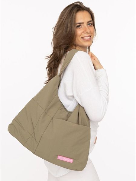 Zwillingsherz Shopper bag w kolorze khaki - 45 x 30 cm rozmiar: onesize. Brązowe shopper bag damskie Zwillingsherz, bez wzorów, z materiału, na ramię, bez dodatków. Za 78.84 zł.