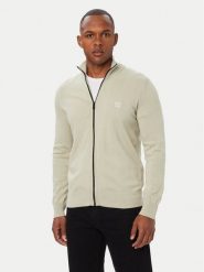 BOSS Kardigan Kanozip_S 50543692 Beżowy Regular Fit. Brązowe kardigany męskie Boss, m, bez wzorów, z bawełny, bez kołnierzyka. Za 679.99 zł.