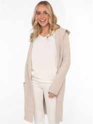 Zwillingsherz Kardigan "Janina" w kolorze beżowym rozmiar: L/XL. Brązowe kardigany damskie Zwillingsherz, l, bez wzorów. Za 208.99 zł.