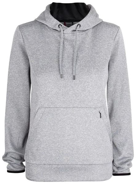 Clique Oakdale Women bluza z kapturem funkcjonalna 100% poliester. Szare bluzy sportowe damskie CLIQUE, xl, bez wzorów, z materiału, bez ramiączek, z kapturem. Za 222.59 zł.