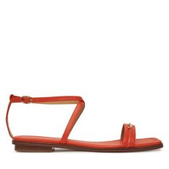 Sandały MICHAEL Michael Kors. Brązowe sandały damskie MICHAEL Michael Kors, bez wzorów, ze lnu, bez obcasa, na płaskiej podeszwie. Za 419.99 zł.