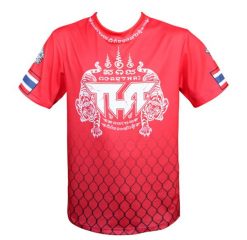 Koszulka Treningowa TUFF True Power Twin Tigers Yantra Red. Czerwone szorty męskie TUFF, bez wzorów, z materiału, biznesowe. Za 119.00 zł.
