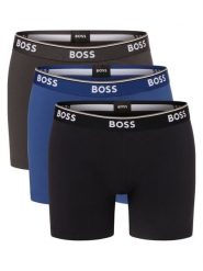 BOSS Obcisłe bokserki pakowane po 3 szt. Mężczyźni Bawełna niebieski|szary|wielokolorowy, M. Niebieskie bokserki męskie Boss, bez wzorów, z bawełny. Za 219.95 zł.