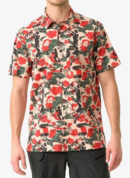 Koszula turystyczna Helikon-Tex Tactical Hawaiian Short Sleeve. Brązowe koszule męskie HELIKON-TEX, l, bez wzorów, z bawełny, bez kołnierzyka, bez ramiączek. Za 285.99 zł.