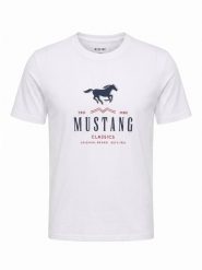 Męski T-Shirt Mustang Style Austin Bright White 1017270 2007. Białe t-shirty męskie Mustang, m, bez wzorów, bez kołnierzyka. Za 69.99 zł.