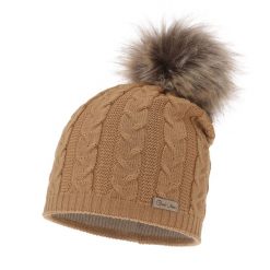 Czapka Damska z Wełny Merino Bafi - Kamelowa. Czapki zimowe damskie Molly, z materiału. Za 59.00 zł.