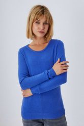 Gładki sweter. Niebieskie swetry klasyczne damskie MOODO, s, bez kołnierzyka. W wyprzedaży za 27.99 zł.