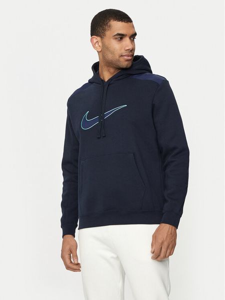 Nike Bluza FN0247 Granatowy Regular Fit. Niebieskie bluzy bez kaptura męskie Nike, m, z bawełny. Za 259.99 zł.