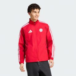 Podstawowa bluza reprezentacyjna FC Bayern Monachium. Czerwone bluzy bez kaptura męskie Adidas, xl, z dresówki. Za 529.00 zł.