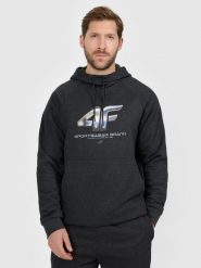 4F Bluza dresowa nierozpinana z kapturem męska - szara S. Szare bluzy z kapturem męskie 4f, m, z dresówki. Za 189.99 zł.