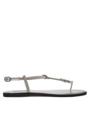 KARL LAGERFELD Sandały Olympia II KL87416 Srebrny. Szare sandały damskie Karl Lagerfeld, bez wzorów, z syntetyku, bez obcasa, na płaskiej podeszwie. Za 526.99 zł.